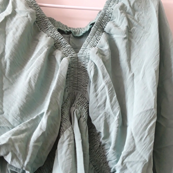 Acelitt Womens Spring Long Sleeve Green V-Neck Dress Size XL - Picture 4 of 6